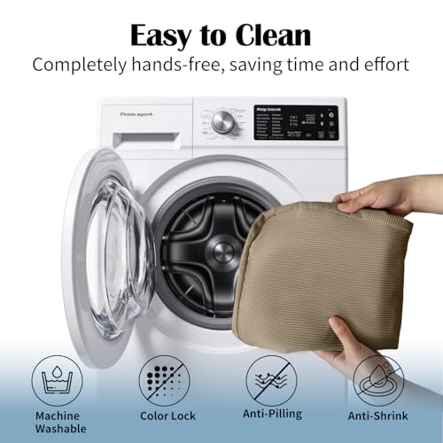 Dining Chair Cushions, Khaki, 17"x16", Set of 6 | 2'' Thick Cooling Gel High-Density Foam, Ties and Non-Slip Bottom, Removable Washable Cover, For Dining and Kitchen - color: Khaki, size: 6 Count (Pack of 1)