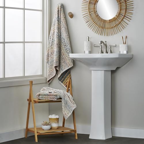 SKL Home Rhapsody 100% Cotton Premium Bath Towel, 550 GSM, Reversible, Soft & Absorbent, Spice - color: Rhapsody, Spice, style: Bath Towel