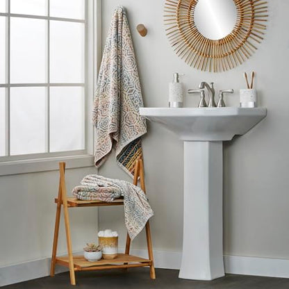 SKL Home Rhapsody 100% Cotton Premium Bath Towel, 550 GSM, Reversible, Soft & Absorbent, Spice - color: Rhapsody, Spice, style: Bath Towel