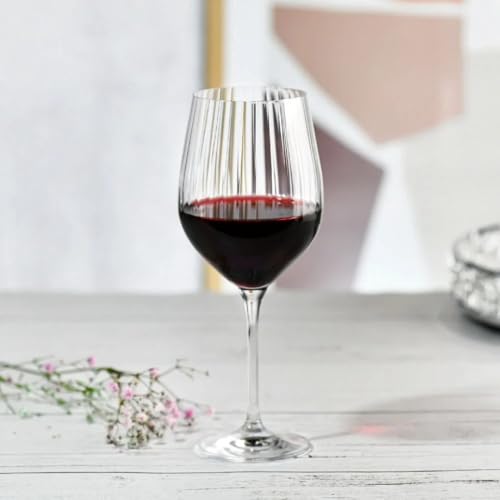 KROSNO Red Wine Glasses Set of 4, 15.2 oz, Lumi Collection | Wine Tumbler with Stem, Lead-Free Crystal Glassware, Drinking Glasses, Riedel Cups, Home & Restaurant, Dishwasher Safe - style: Chic