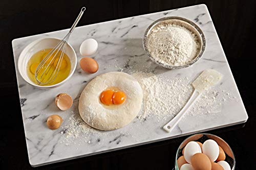 JEmarble Pastry Board 8x12 inch with Non-Slip Rubber Feets for Stability Perfect for Keep the Dough Cool and Chocolate Tempering(Premium Quality) White - size: 12"L x 8"W (Board Only)
