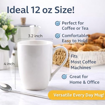 GBhome White Coffee Mugs Set of 36, 12 oz Ceramic Coffee Cups | Classic COffee Mugs for Home,Office&Restaurant,Tea/Espresso/Cappuccino. Dishwasher&Microwave Safe - color: Off White 2, size: 12 oz (36 Piece Set)