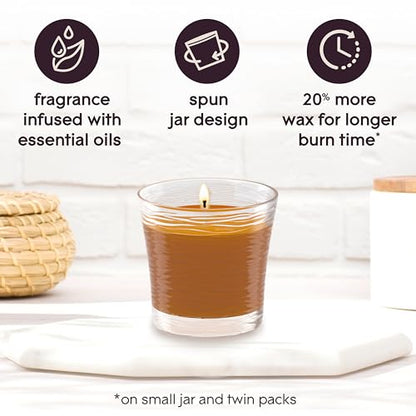 Glade 1-Wick Scented Candle Jar, Cashmere Woods, Air Freshener Infused with Essential Oils, 4.08 Oz, 2 Count