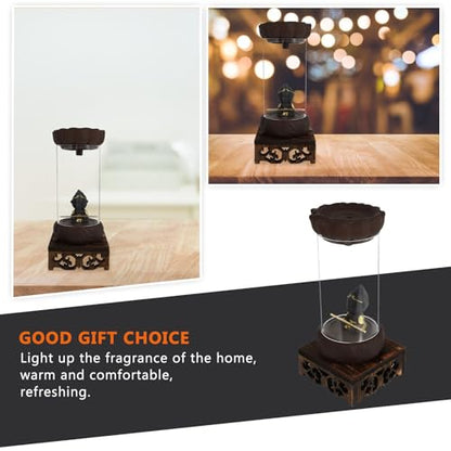 Backflow Incense Burner Creative Aroma Stove with Base Large Sandalwood Incense Holder for Home Fragrance and Zen Aromatherapy Decoration