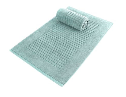 CTT - 2 Piece Bathroom Rugs Set, 100% Cotton Bath Mats, Non-Slip, Comfy & Highly Absorbent Bathroom Floor Mats, Machine Washable | 20"x32" (Spa Green) - color: Spa Green
