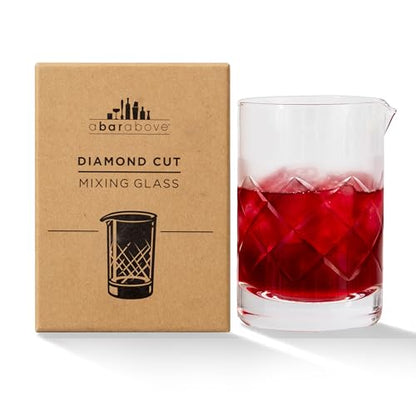 A Bar Above Cocktail Mixing Glass, Diamond Cut Stirring Pitcher, 18 Oz - color: Diamond Cut, size: 1 Count (Pack of 1)