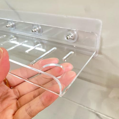 Acrylic Shower Shelves, Adhesive Shelf, Floating Shower Caddy Organizer for Home Decor,Clear Shower Shelf,No Drilling Wall Mounted Bathroom Shelves