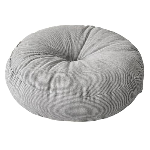 Round Pouf Floor Cushion PP Cotton Filling Washable Desk Chair Seat Pad Ottoman Sitting Pillow Home Accent Decoration Multipurpose Round Pouf - color: Light Grey