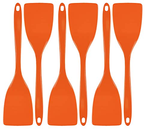 Spatula, Turner for Non-stick pans, Heat Resistant, BPA Free Melamine Utensil with Ergonomic Handle, 11 inch, Set of 6 by Reston Lloyd, Orange - color: Orange, size: 100% Melamine Spatula, Set of 6