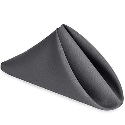 Cloth Napkins Set of 6, 18 x 18 Inch, Washable Grey Dinner Napkins with Hemmed Edges for Restaurant, Wedding and Holiday - color: Dark Grey, size: 18" x 18" (Set of 6)