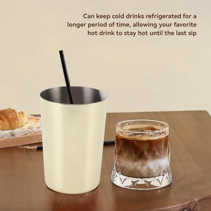 Cocktail Mixing Glass, Glass Bar Shaker Metal Bar Mixing Pitcher for Stirring Drinks Stainless Steel Cocktail Pitcher Drink Maker for Bar(Gold)