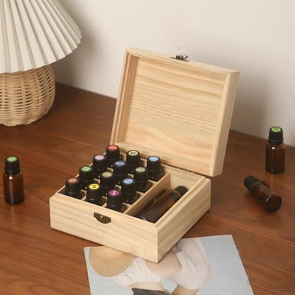 Anktily Unfinished Wooden Storage Organizer Box with Lid, Unpainted Wood Case Box for Small Keepsakes, Jewellery, Tea Bag Holder Case (13 Grids) - style: 13 Grids