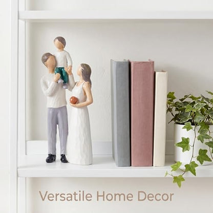 Family Figurines Home Decor Mother and Son Figurine Carved Wood Look Resin Statue 1st for New Mom First for New Dad Sweet New Parents Gifts