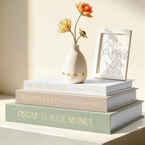 Decorative Books for Home Decor- 3Pcs Linen Decorative Boxes for Aesthetic Room Decoration, Modern Fake Book Storage Boxes for Coffee Table, Bookshelf or Mantle Decor, Sage - color: 3pcs-sage