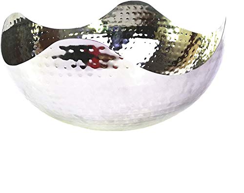 Hosley 10" Long Silver Finish Metal Bowl Modern Elegance for Serving and Decor Contemporary Accent for Stylish Homes Sophisticated - size: 10" Long x 1 count