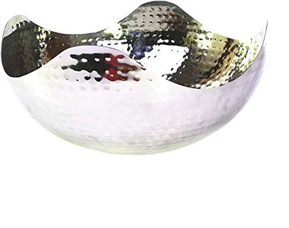 Hosley 10" Long Silver Finish Metal Bowl Modern Elegance for Serving and Decor Contemporary Accent for Stylish Homes Sophisticated - size: 10" Long x 1 count