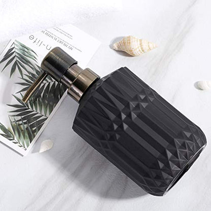 YunNasi Soap Dispenser with Pump, Refillable Liquid Hand Soap Dish Soap Dispensers for Bathroom Counter, Kitchen Sink (Black) | Liquid Hand Soap Dish Soap Dispensers for Bathroom Counter, Kitchen Sink, Black - color: Black