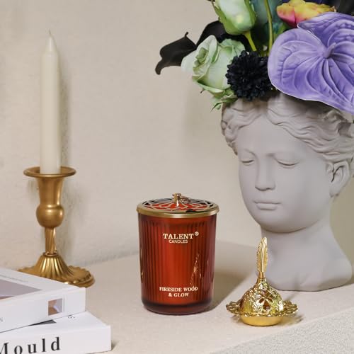 Jar Candles for Home Scented, Aromatherapy Candles Gifts for Women & Men, Natural Soy Candle, 8.4oz Traditional Style Fireside Wood & Glow - color: Fireside Wood & Glow