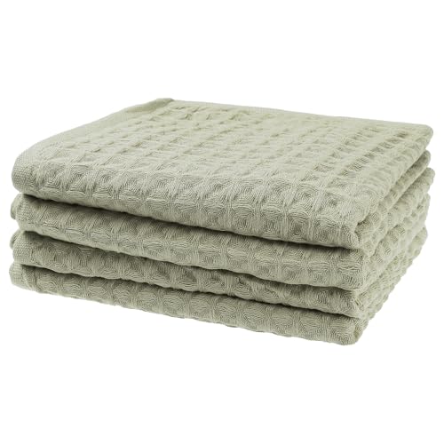 uxcell Waffle Hand Towels 100% Cotton 4 Pack Light Grey | Boho Soft Absorbent Towels for Bathroom Kitchen Gym, Quick Dry, Lint Free, Washcloths Set for Bathroom Kitchen Gym Yoga Face - color: Light Grey