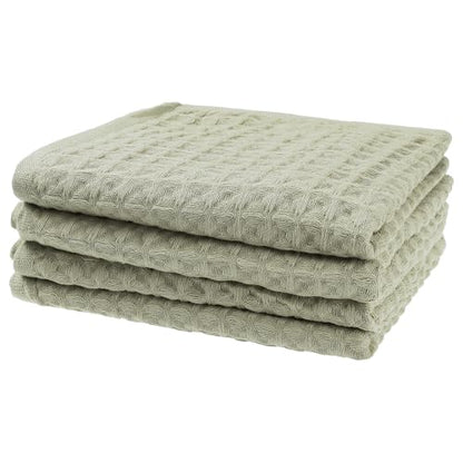 uxcell Waffle Hand Towels 100% Cotton 4 Pack Light Grey | Boho Soft Absorbent Towels for Bathroom Kitchen Gym, Quick Dry, Lint Free, Washcloths Set for Bathroom Kitchen Gym Yoga Face - color: Light Grey