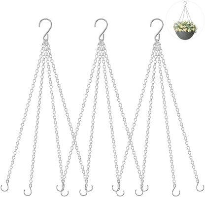 garini 3 Pack, 23 Inch Hanging Baskets Chain, Hanging Chains with Hooks Flower Pot Chain Replacement Plant Hangers for Planters, Bird Feeders and Lanterns(Silver)… - color: Silver, size: 3P