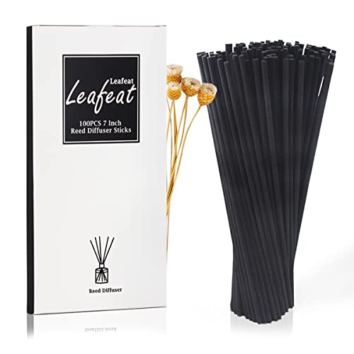 100PCS Reed Diffuser,7 Inch Aromatherapy Diffuser Black Fiber Sticks-Black Reed Diffuser Sticks for Home Office Spa and Bedroom - color: Black