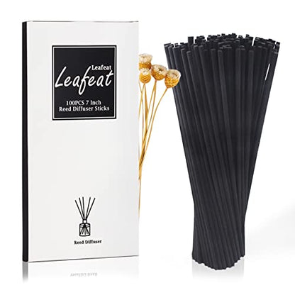 100PCS Reed Diffuser,7 Inch Aromatherapy Diffuser Black Fiber Sticks-Black Reed Diffuser Sticks for Home Office Spa and Bedroom - color: Black