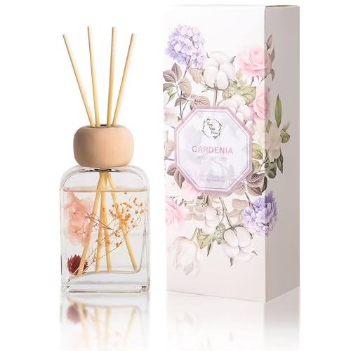 Reed Diffuser Set Gardenia Floral, 3.4 fl oz - Elegant Home Fragrance with Sticks - Long-Lasting Scented Oil Reed Diffuser for Bedroom, Bathroom Shelf Decor & Living Room(Gardenia Floral) - color: Gardenia Floral
