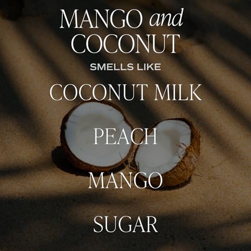 Sweet Water Decor Mango and Coconut Patterned Candle – Soy Candles with Pineapple, Mango, Orange, Peach – 40 Hour Burn – 9oz Clear Glass Jar – Ideal for Valentines Presents or Any Special Occasion - style: Mango and Coconut