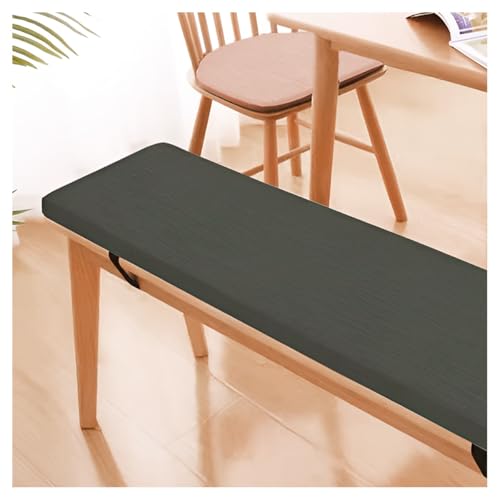 Bench Cushion 2" Thick Bench Cushion Custom Size for Indoor/Outdoor Furniture Non-Slip Garden Patio Swing Long Chair Seat Pad, Linen Washable Thickened Piano Bench Cushion(Black,43x12x2) - color: Black, size: 43x12x2"
