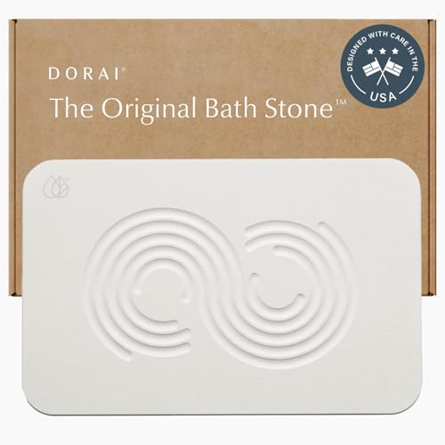 Dorai Home Stone Bath Mat - Premium Diatomaceous Earth Bath Floor Mats with Non-Slip Base, Fast-Drying Modern Shower Mat for Bathroom | Zen Sandstone - 23.6"x15.4" - color: Zen Sandstone, size: 1 Pack