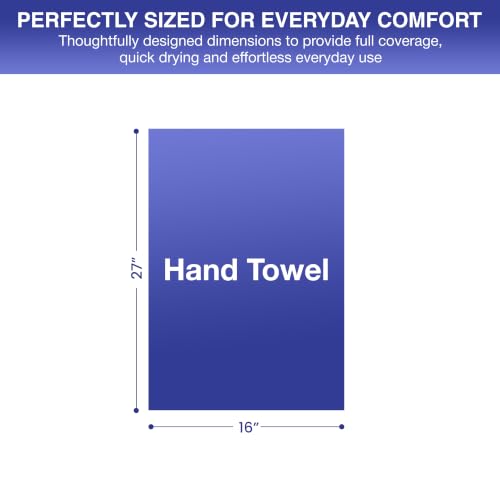 Soft Classic Towel Set - Ultra-Absorbent, Quick-Drying & Durable 6-Piece Towels - Ringspun Cotton Loops for Plush Comfort - Lightweight & Long-Lasting Bathroom Essentials - (White, Hand Towel) - style: Hand Towel