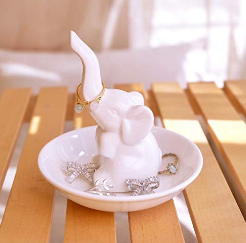 PUDDING CABIN Elephant Gifts for Mom Mothers Day Ring Holder Ring Dish, Elephant Gifts for Women Mom Birthday Wedding Christmas Valentine's Day - style: Elephant