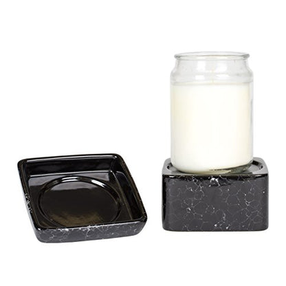Black Ceramic Stoneware Electric 2-in-1 Tart Wax Oil Candle Warmer (1, Black Marble) - color: Black Marble