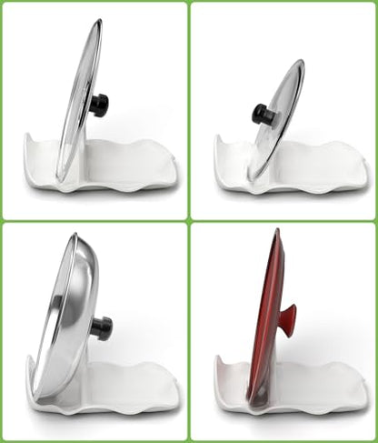 Spoon Rest for Stove Top, Spatula Rest & Kitchens Utensils Holde | Ceramic Pot Lid Holder, Large Spoon Rests for Kitchen Counter, Protects Stove Top and Countertops, Modern Kitchen Accessories