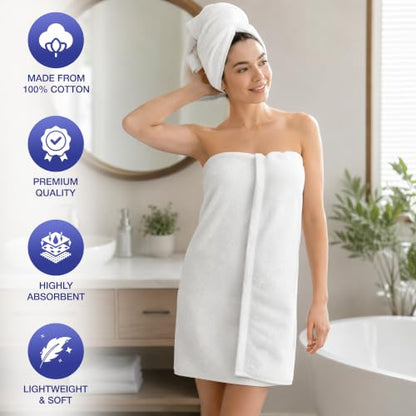 Soft Classic Towel Set - Ultra-Absorbent, Quick-Drying & Durable 4-Piece Towels - Ringspun Cotton Loops for Plush Comfort - Lightweight & Long-Lasting Bathroom Essentials - (White, Bath Towel) - style: Bath Towel-14 lb