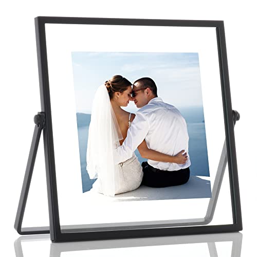 Lawrence Frames Metal Easel Float Picture Frame, 4x4, Black - color: Black, size: 4x4