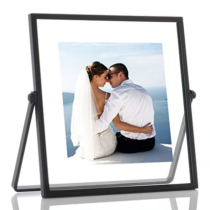 Lawrence Frames Metal Easel Float Picture Frame, 4x4, Black - color: Black, size: 4x4