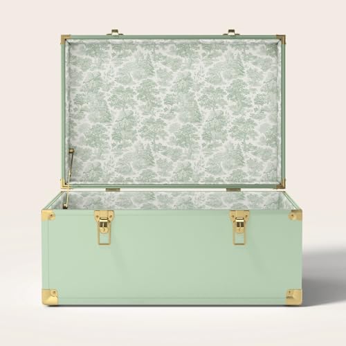 Momento Wedding Keepsake Trunk | Personalized Memory Box for Wedding Mementos | Handmade in USA | Metal and Plywood Construction | Standard Size 20" (Green/Forest) - color: Green/Forest, size: Standard (20")