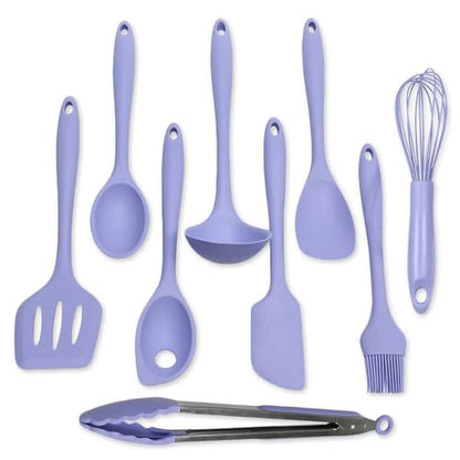 Chef Craft - Premium Silicone Kitchen Tools and Utensils Set, Non-Scratch, Withstands Temperatures up to 450°F, BPA-Free, 9 Piece Cooking Utensils Set, Pastel Blue - color: Pastel Blue, size: 9 Piece Set