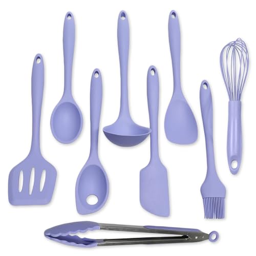 Chef Craft - Premium Silicone Kitchen Tools and Utensils Set, Non-Scratch, Withstands Temperatures up to 450°F, BPA-Free, 9 Piece Cooking Utensils Set, Pastel Blue - color: Pastel Blue, size: 9 Piece Set