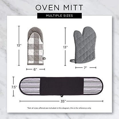 DII Basic Terry Collection 100% Cotton Quilted, Double Mitt, Gray - color: Gray, size: Double Mitt