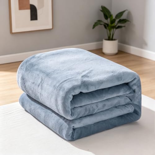 Elegant Throw Blanket for Couch & Sofa, All-Season Lightweight Fleece Blanket, Luxury Soft Cozy Fuzzy Throw for Her Him, 45.28″ × 76.77″- Grey - color: Grey, size: Small Double