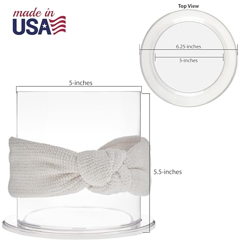 STORi Bella 2-Pack Headband and Scrunchie Holder | Clear Plastic Organizer Display Stand | Holds Hair Ties, Accessories, and Jewelry | Made in USA - style: Headband Holder Set of 2
