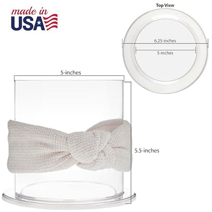 STORi Bella 2-Pack Headband and Scrunchie Holder | Clear Plastic Organizer Display Stand | Holds Hair Ties, Accessories, and Jewelry | Made in USA - style: Headband Holder Set of 2