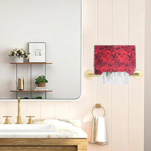 Leather Cover for Disposable Paper Hand Towel Box, Compatible with Kleenex Paper Hand Towel(1-3D Rose Red) - color: 1-3d Rose Red