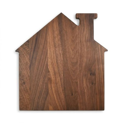 House Shaped Cutting Board | 13" x 14" Acacia Finish Board | Kitchen Prep and Serving Board | Gift Box Included - color: Acacia, style: House
