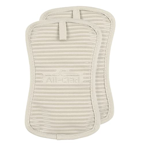 All-Clad Premium Pot Holder & Hot Pad: Heat Resistant to 500 Degrees - 100% Cotton, 10"x6.25" Hot Pad for Kitchen and Barbeque, (2-Pack), Almond - color: Almond, size: 2 Pack
