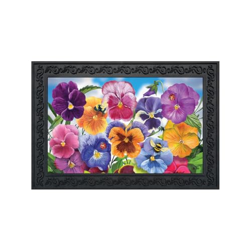 Briarwood Lane Doormat 30x18 Indoor Outdoor Pansies Spring for Spring Doormat - color: Pansies