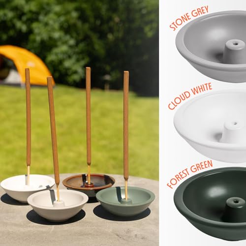 Murphy's Naturals Stoneware Incense Stick Holder, Cloud White, 4.5" | 4.5" ceramic incense ash catcher for outdoor use; fits Murphy's Naturals incense sticks (sold separately) - size: 1 Pack